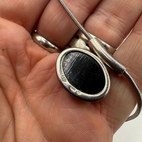 Baltic amber from Poland cabochon necklace in sterling silver! - Picture 7 of 13